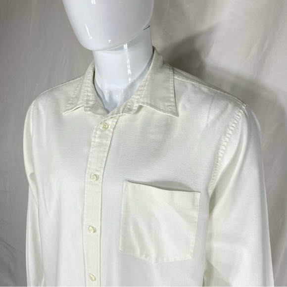 Structure Men’s Off-White Textured Cotton Long Sleeve Button Down - Picture 2 of 7